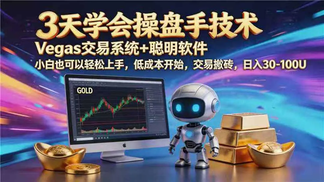 【3天学会手工单交易】Vegas交易技术+聪明软件，日赚50-1000U， 长期稳定，小白轻松上手-续财库