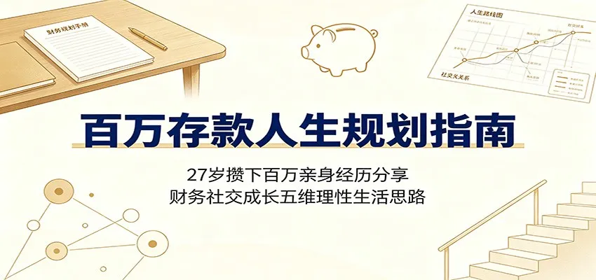 百万存款人生规划指南：27岁攒下百万亲身经历分享，财务社交成长五维理性生活思路-续财库