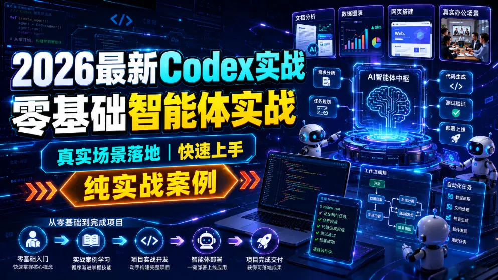 2026最新Codex实战零基础智能体实战，真实场景落地，快速上手，纯实战案例-续财库