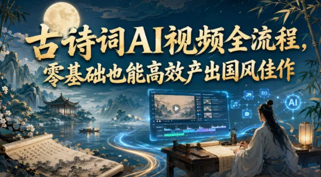古诗词AI视频全流程，零基础也能高效产出国风佳作-续财库