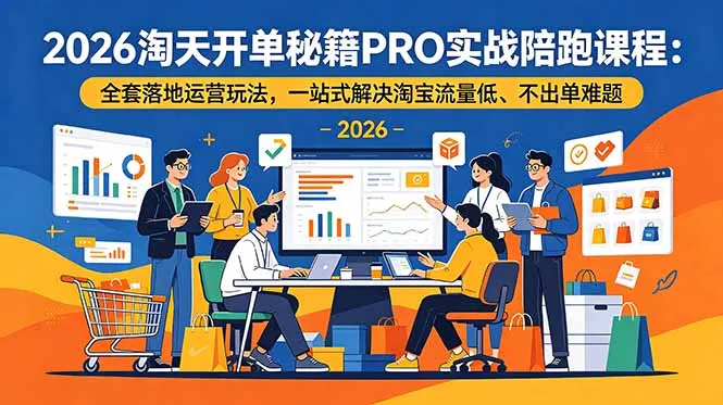 2026淘天开单秘籍PRO实战陪跑课程-更新：全套落地运营玩法，一站式解决淘宝流量低、不出单难题-续财库