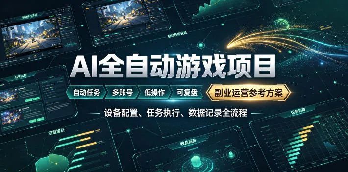 AI全自动游戏躺賺副业:日入几百,稳定运行三年的项目!【揭秘】-续财库