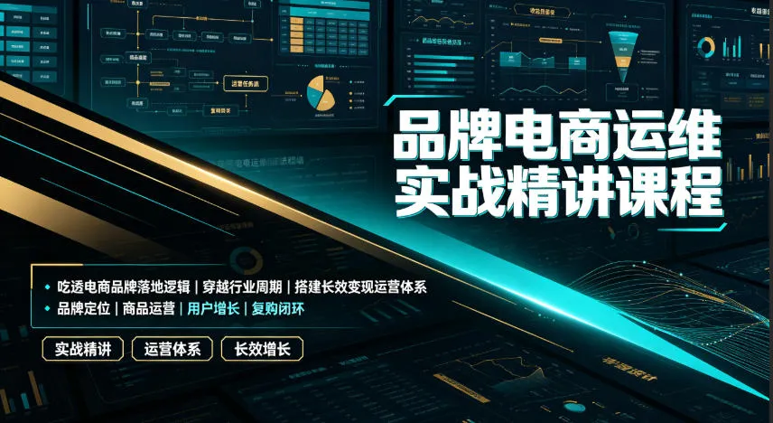 品牌电商运维实战精讲课程｜吃透电商品牌落地逻辑、穿越行业周期、搭建长效变现运营体系-续财库