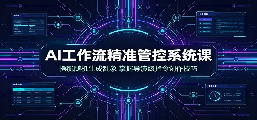 AI工作流精准管控系统课：摆脱随机生成乱象，掌握导演级指令创作技巧-续财库