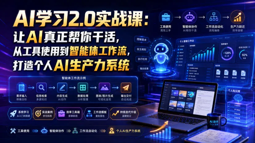 AI学习2.0实战课:让AI真正帮你干活,从工具使用到智能体工作流,打造个人AI生产力系统-续财库