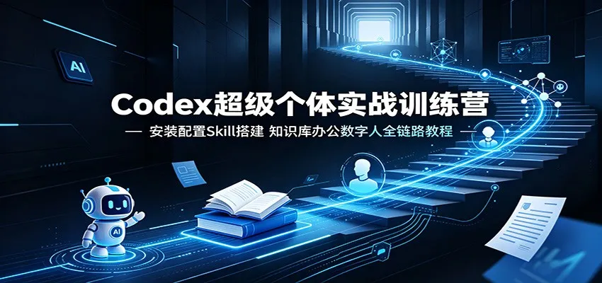 Codex超级个体实战训练营：安装配置Skill搭建，知识库办公数字人全链路教程-续财库