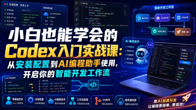 小白也能学会的Codex入门实战课：从安装配置到AI编程助手使用，开启你的智能开发工作流-续财库