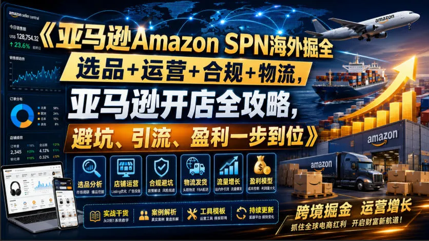 亚马逊Amazon SPN海外掘全，选品+运营+合规+物流，亚马逊开店全攻略，避坑、引流、盈利一步到位-续财库