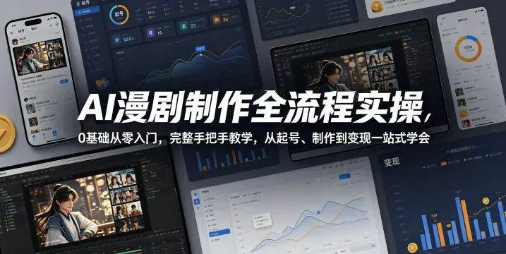 AI漫剧制作全流程实操，0基础从零入门，完整手把手教学，从起号、制作到变现一站式学会(更新)-续财库