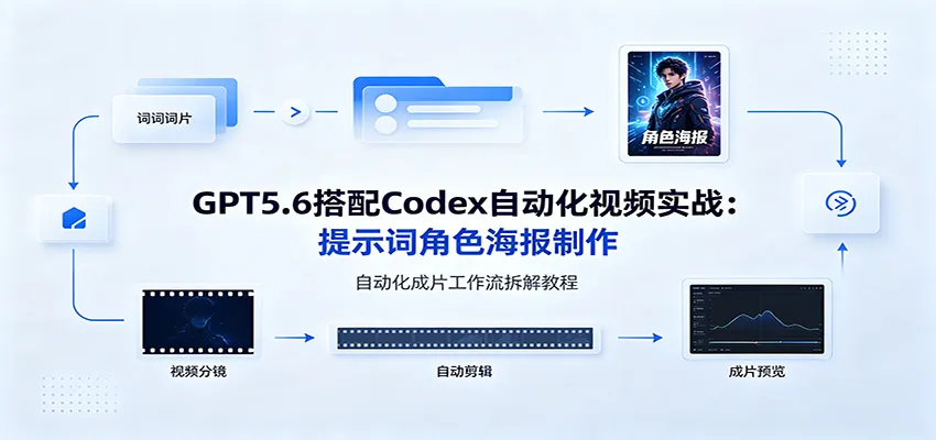 GPT5.6搭配Codex自动化视频实战:提示词角色海报制作,自动化成片工作流拆解教程-续财库