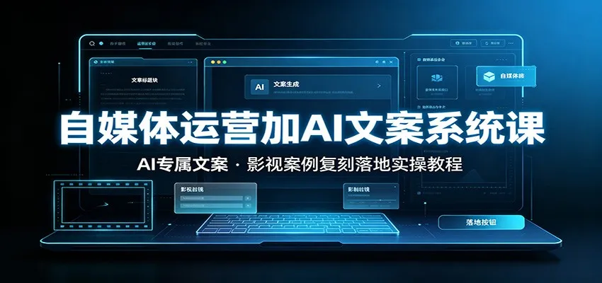 自媒体运营加AI文案系统课::AI专属文案,影视案例复刻落地实操教程-续财库
