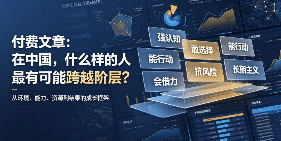 付费文章:在中国,什么样的人最有可能跨越阶层?-续财库