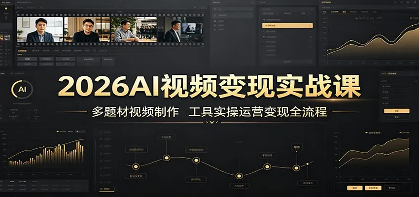 2026AI视频变现实战课：多题材视频制作，工具实操运营变现全流程-续财库
