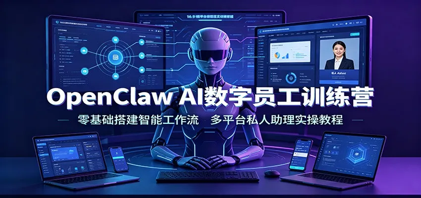 OpenClaw AI数字员工训练营：零基础搭建智能工作流，多平台私人助理实操教程-续财库