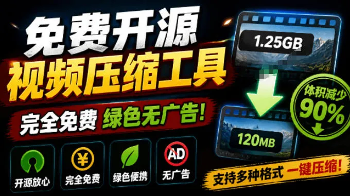 Github开源视频压缩瘦身工具，轻松压缩90%，并保持画质清晰，完全免费绿色无广告！VideoSlim-续财库