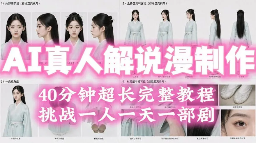 2026年AI真人解说漫剧自动批量化制作教程，40分钟超长完整，自动批量化制作，挑战一人一天一部剧！-续财库
