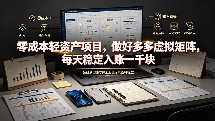 零成本轻资产项目,做好多多虚拟矩阵,每天稳定入账一千块-续财库