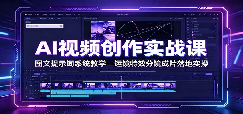 AI视频创作实战课：图文提示词系统教学，运镜特效分镜成片落地实操-续财库