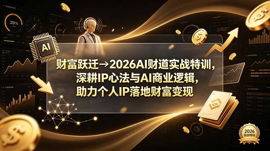 财富跃迁→2026AI财道实战特训,深耕IP心法与AI商业逻辑,助力个人IP落地财富变现-续财库