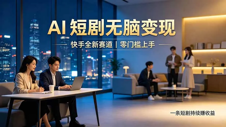 别乱找副业了,快手 AI 短剧零门槛长久被动增收-续财库