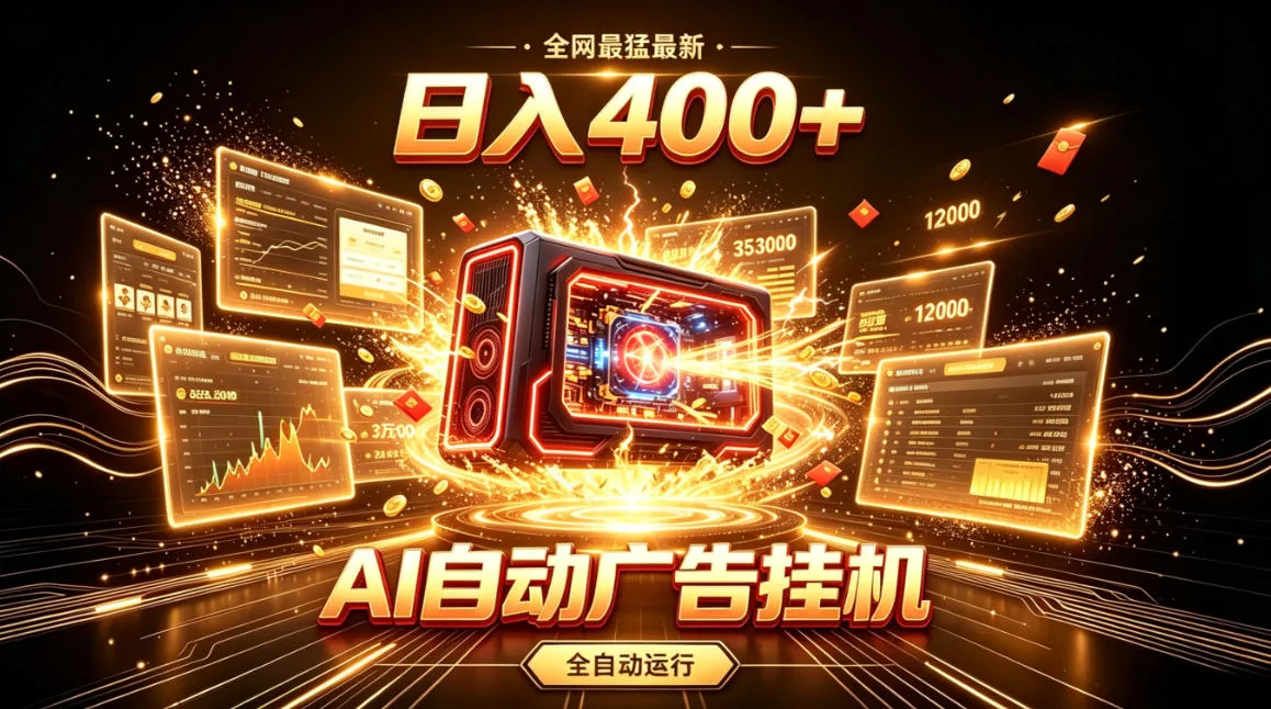 全网最猛最新的AI自动广告挂G,狠收益日入400+,真正做到躺賺式变现【揭秘】-续财库
