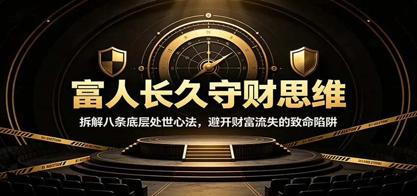 富人长久守财思维：拆解八条底层处世心法，避开财富流失的致命陷阱-续财库