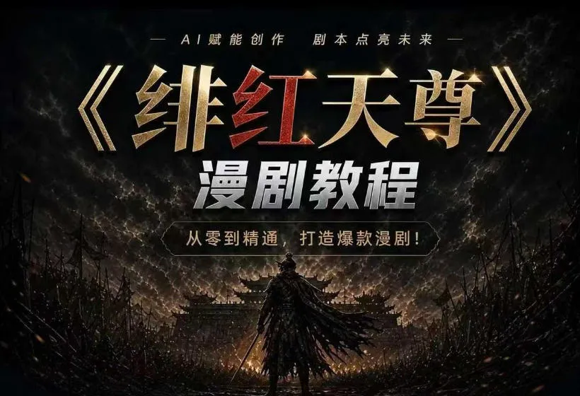 绯红天尊AI漫剧系统教程｜从零入门到精通，工具运用+剧本创作+爆款逻辑+提示词素材+镜头剪辑，全套爆款漫剧落地实战课-续财库