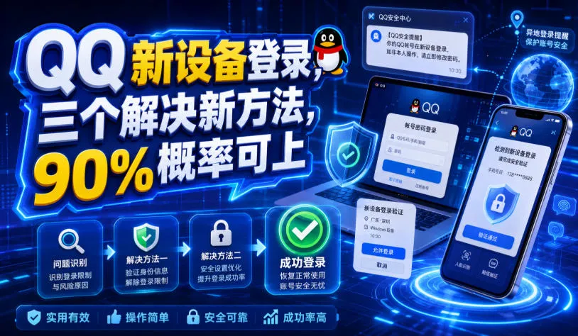 QQ新设备登录，三个解决新方法，90%概率可上-续财库