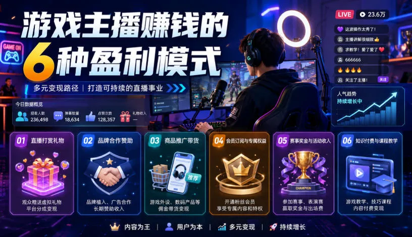 付费文章：游戏主播賺钱的6种盈利模式-续财库