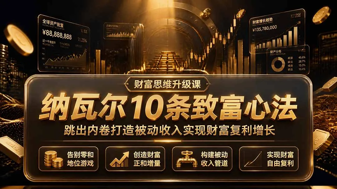 付费文章：纳瓦尔10条致富心法，跳出内卷打造被动收入实现财富复利增长-续财库