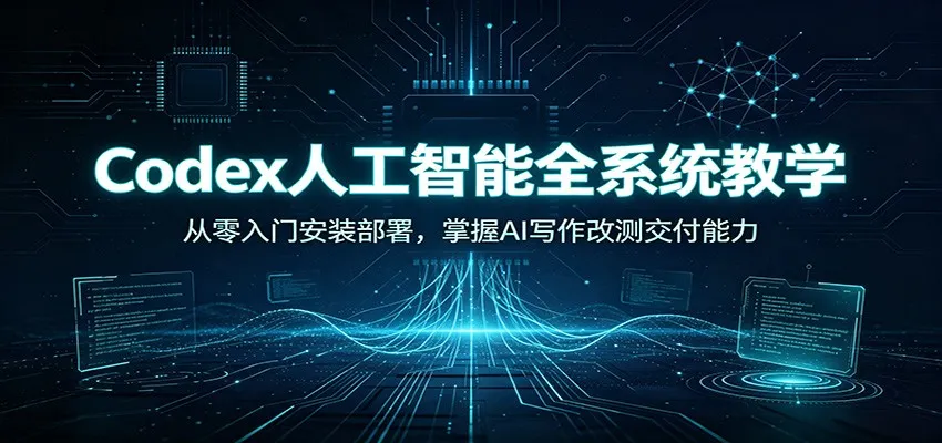 Codex人工智能全系统教学:从零入门安装部署,掌握AI写作改测交付能力-续财库