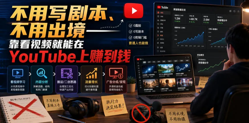 不用写剧本、不用出境——靠看视频就能在YouTube上賺到钱【原创双语字幕】-续财库