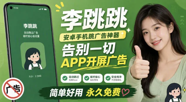 李跳跳内置规则版，安卓手机拒绝app开屏广告，让app更干净-续财库
