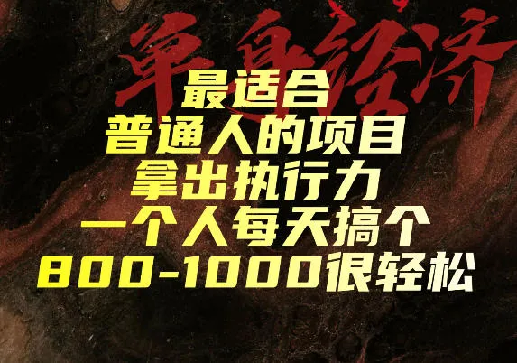 最适合普通人的项目,拿出执行力一个人每天搞个800-1k很轻松【揭秘】-续财库