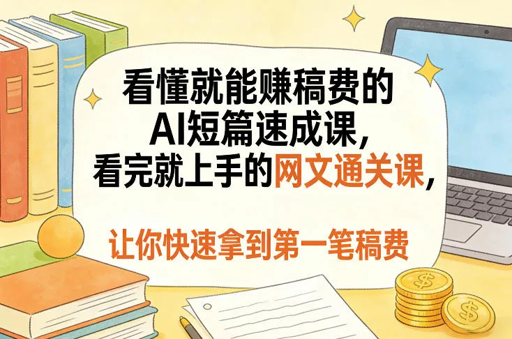 看懂就能賺稿费的AI短篇速成课，看完就上手的网文通关课，让你快速拿到第一笔稿费(更新8月)-续财库