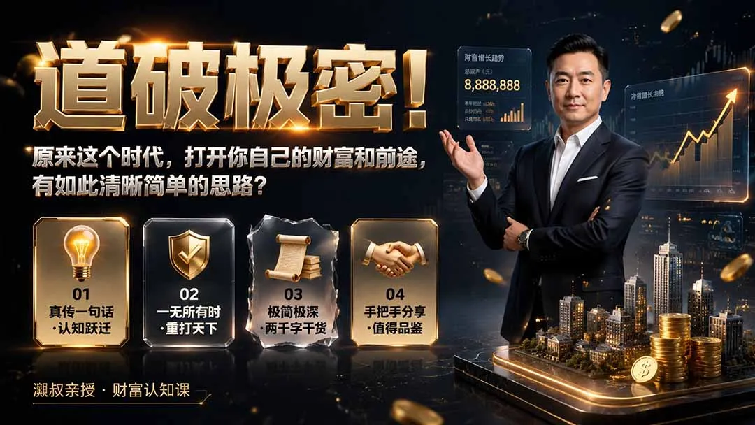 付费文章：道破极密！原来这个时代，打开你自己的财富和前途，有如此清晰简单的思路？-续财库