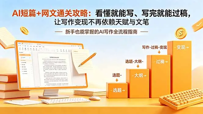 AI短篇+网文通关攻略-更新：看懂就能写、写完就能过稿，让写作变现不再依赖天赋与文笔-续财库