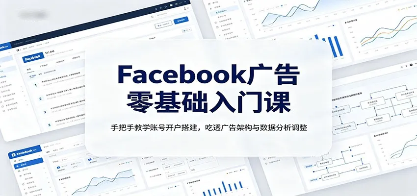 Facebook广告零基础入门课：手把手教学账号开户搭建，吃透广告架构与数据分析调整-续财库