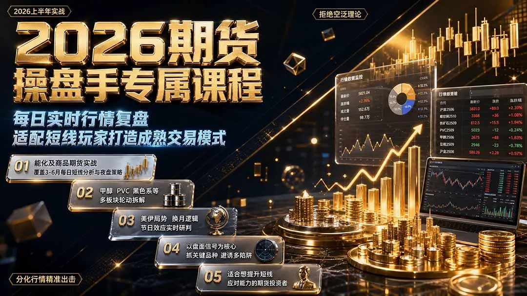 2026期货操盘手专属课程-更新8月，每日实时行情复盘，适配短线玩家打造成熟交易模式-续财库