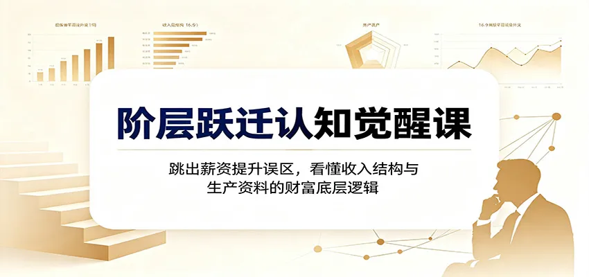 阶层跃迁认知觉醒课:跳出薪资提升误区,看懂收入结构与生产资料的财富底层逻辑-续财库