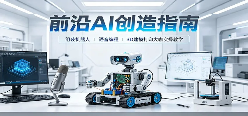 前沿AI创造指南：组装机器人、语音编程、3D建模打印大咖实操教学-续财库