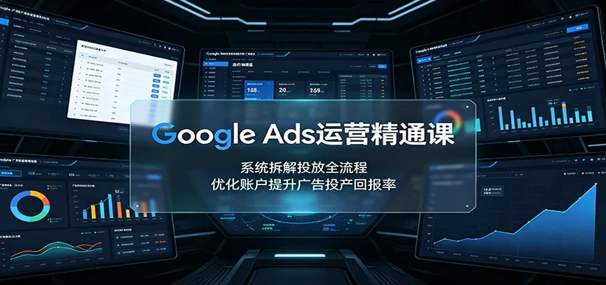 Google Ads运营精通课：系统拆解投放全流程，优化账户提升广告投产回报率-续财库