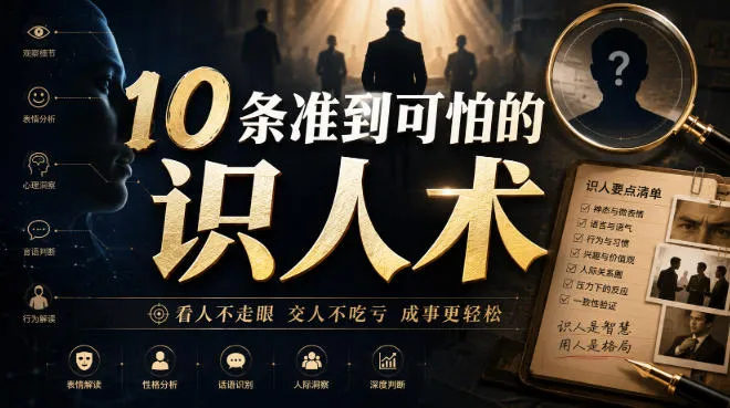 付费文章:10条准到可怕的识人术-续财库