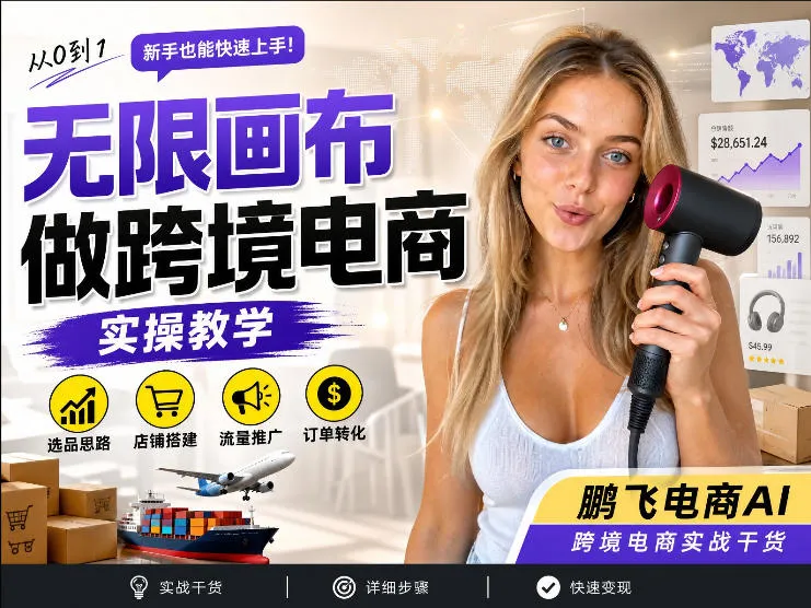 【跨境电商必备】AI无线画布制作商品宣传视频，四步搞定，无线画布工作流，操作简单好上手-续财库