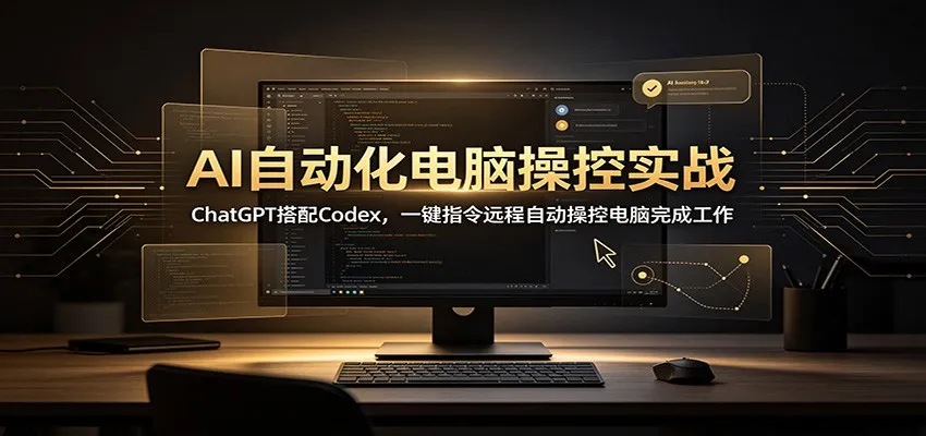 AI自动化电脑操控实战：ChatGPT搭配Codex，一键指令远程自动操控电脑完成工作-续财库