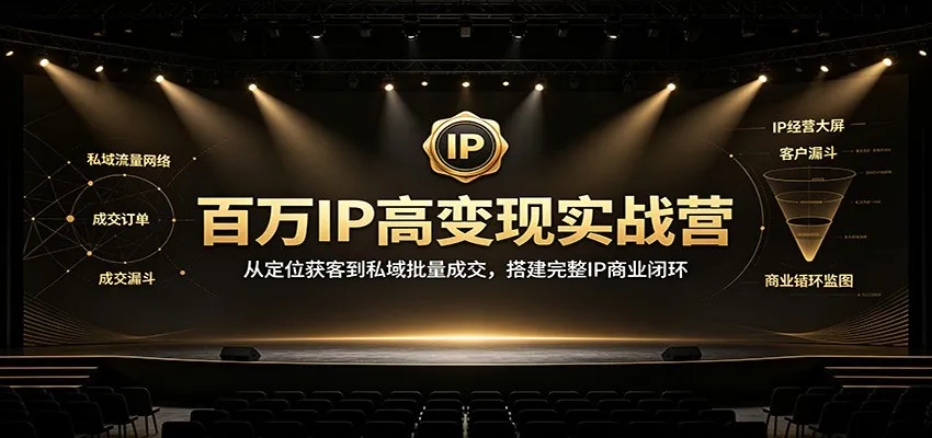 百万IP高变现实战营:从定位获客到私域批量成交,搭建完整IP商业闭环-续财库