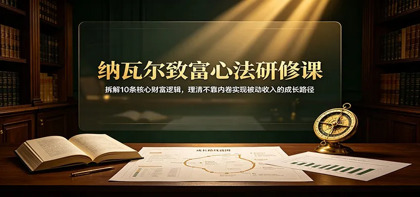 纳瓦尔致富心法研修课：拆解10条核心财富逻辑，理清不靠内卷实现被动收入的成长路径-续财库