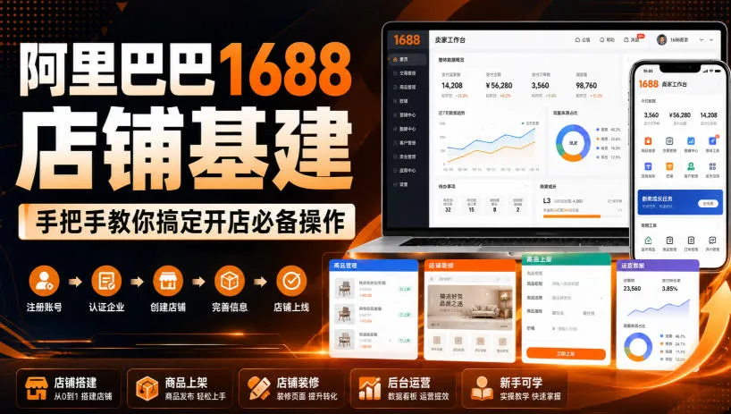 阿里巴巴1688店铺基建,手把手教你搞定开店必备操作(更新8月)-续财库