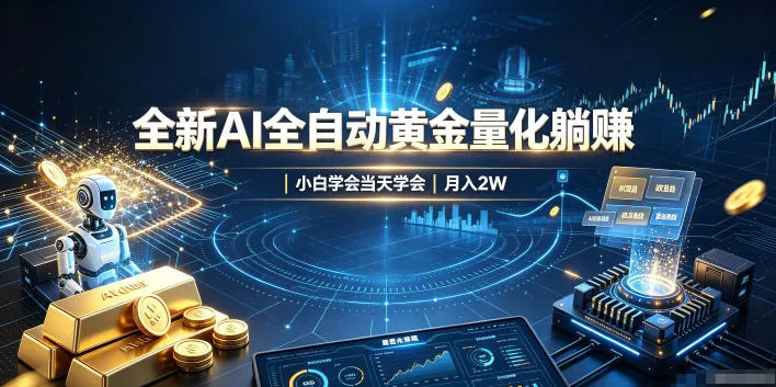 全新AI全自动黄金量化躺賺：小白学会当天学会，月入2W！【揭秘】-续财库