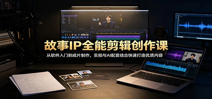 故事IP全能剪辑创作课:从软件入门到成片制作,实拍与AI配音结合快速打造优质内容-续财库